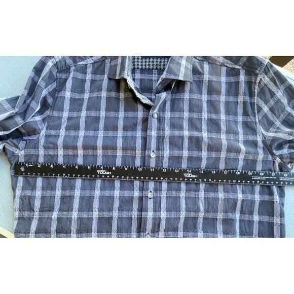 Robert Graham Shirt Men's L Blue Houndstooth  Long Sleeve Button Down Shirt - Picture 5 of 16